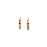 14k Tri-Color 6 gram Beaded Hoop 1"inch